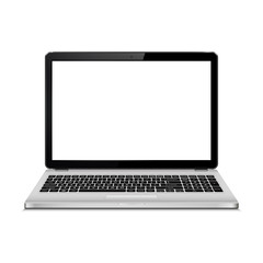 Fototapeta premium Isolated laptop with empty space on white background