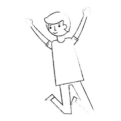 young man celebrating avatar character