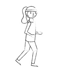 woman athlete running character