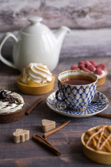 Cup of tea with cake