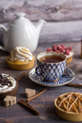 Cup of tea with cake