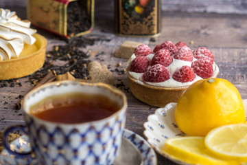 Cup of tea with cake