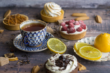 Cup of tea with cake