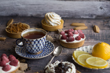 Cup of tea with cake