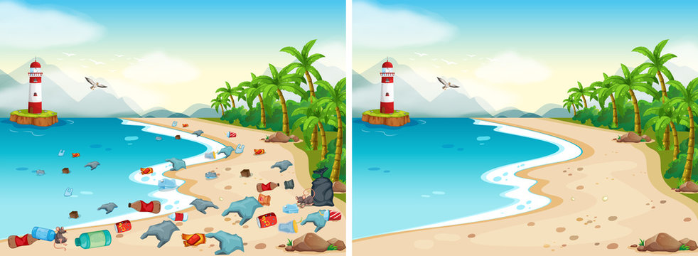 Comparison of Dirty and Clean Beach