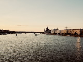 Beautiful cityscape of Budapest and the Danube River during summer