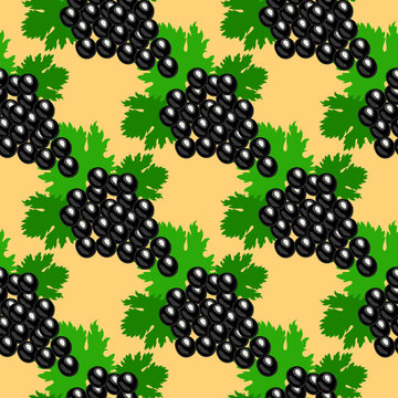 Bunch of grapes. Seamless pattern.