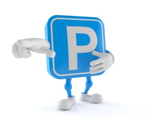 Parking symbol character pointing finger