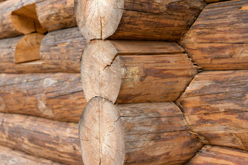 Detail of a timber cabin wall