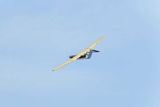 Surveillance Drone Prototype Flying In A Test Session