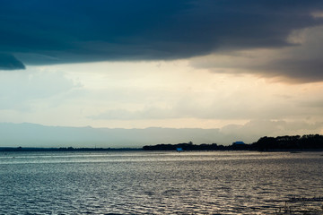 Beautiful rain storm in the Lake