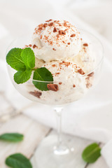 Dietary ice cream with chocolate chips