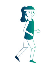 woman cartoon fitness activity in sportwear