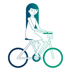 young woman riding bike recreation