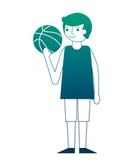 young man holding basketball ball