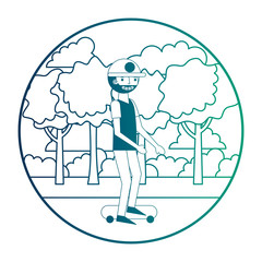 young man training sport in the park