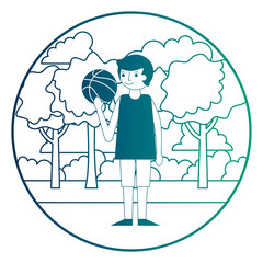 young man training sport in the park