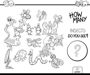 counting insects game coloring book