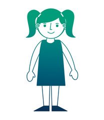 cute young girl character happy