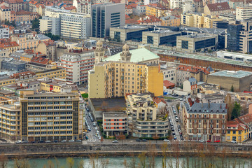 Naklejka premium Grenoble. Aerial view of the city.