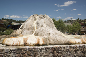 Mineral hot springs natural deposit in Pagosa Springs, Colorado, USA