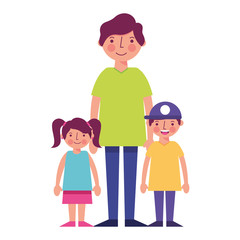 father with little kids