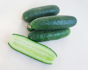 Cucumbers. Candid.View from above.