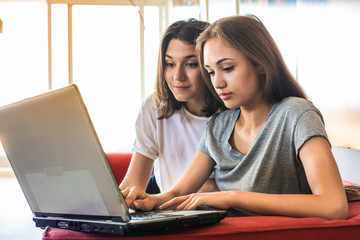 Girls with laptop