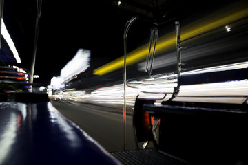 moving traffic trails at night