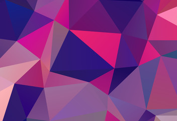 Fototapeta premium Bright ultraviolet geometric background with triangles of different shapes and scales. Triangulation pattern. 