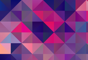 Bright ultraviolet geometric background with triangles of different shapes and scales. Triangulation pattern. 