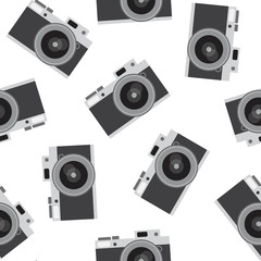 dark gray black retro camera pattern seamless vintage photo hipster vector