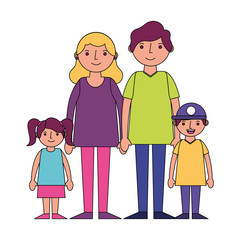 happy family parents with her son and daugther