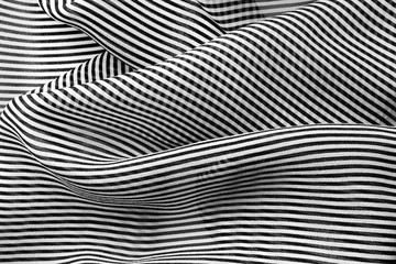Elegant black and white silk with stripes, abstract background.