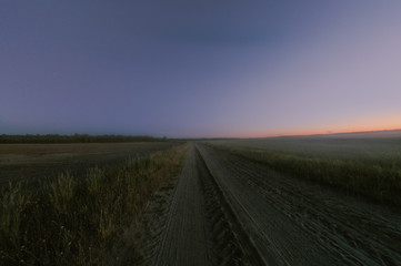 Fototapeta na wymiar road in sunset
