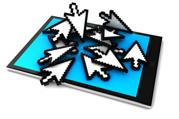 Portable tablet pc with hand cursor