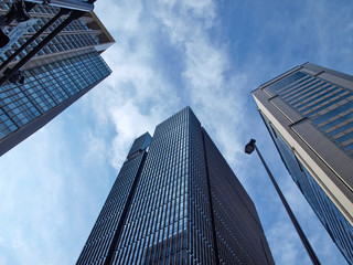 Fototapeta na wymiar Skyscrapers buildings at in Tokyo Shinjuku downtown and business district in Tokyo - Japan.