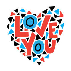 Obraz premium Love You. Hand lettering.