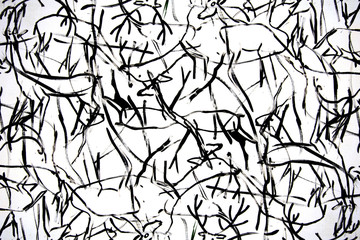 Art abstract black and white chaos pattern background