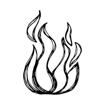 fire clip art black and white