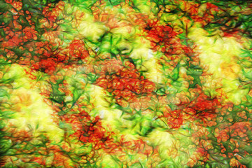 bright floral oil paint background with orange berries