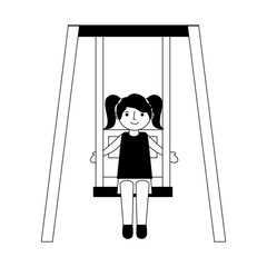 little girl in the swing