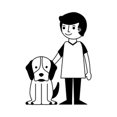little boy with dog mascot avatar character
