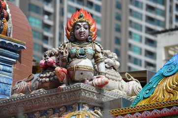 color temple Sri Mariamman thailand bangkok hinduism religion india sculpture gods