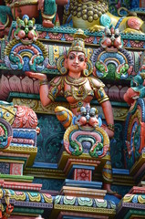 color temple Sri Mariamman thailand bangkok hinduism religion india sculpture gods