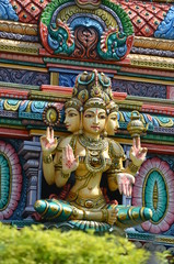 Fototapeta na wymiar color temple Sri Mariamman thailand bangkok hinduism religion india sculpture gods