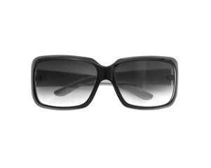 Fototapeta premium Summer background. Sunglasses isolated on white background. Top view and copy space.