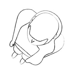 top view woman in swimsuit character