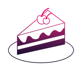 birthday piece cake with cherry