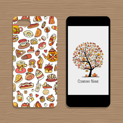 Mobile phone cover, design idea for sweets shop company